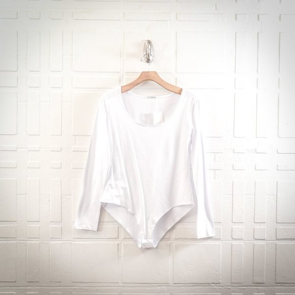 Mangopop Scoop Neckline Long Sleeve Bodysuit, XL - Picture 3 of 4